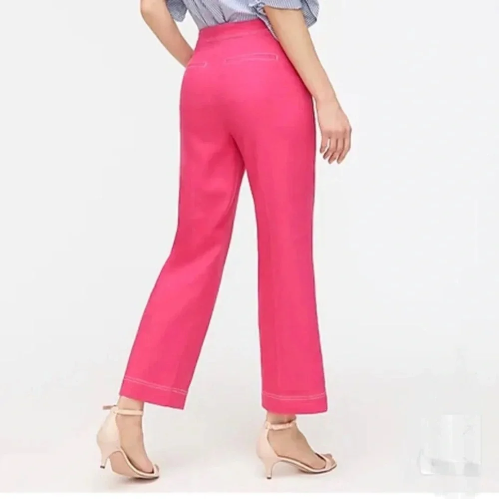 J Crew NWT Blazer (10) & NWOT Pants (8) Fuchsia Pink Stretch Linen
